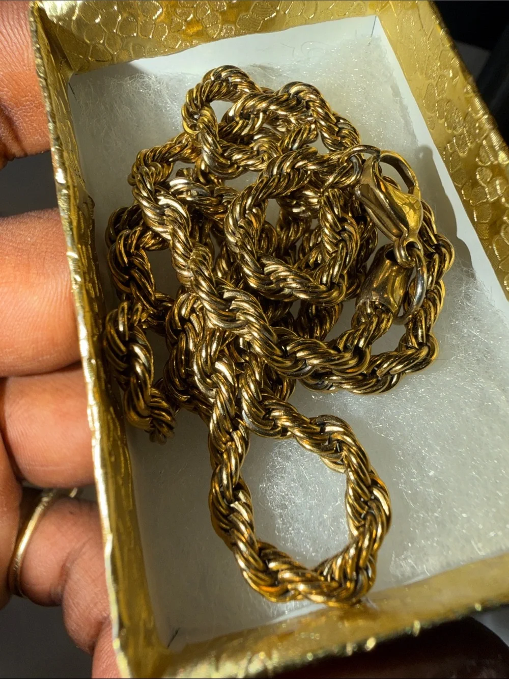 Gold Rope Chain Necklace - Classic Twist Link